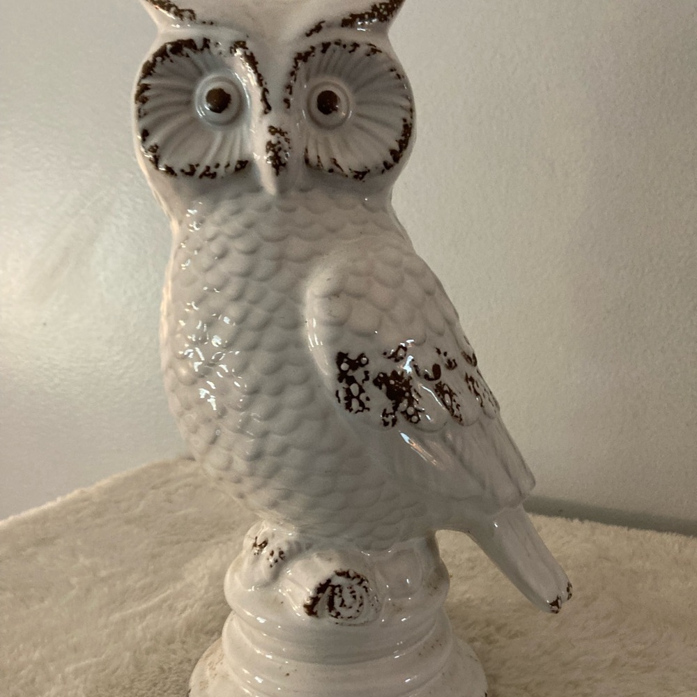 Hobby Lobby White and Brown Owl Figurine
